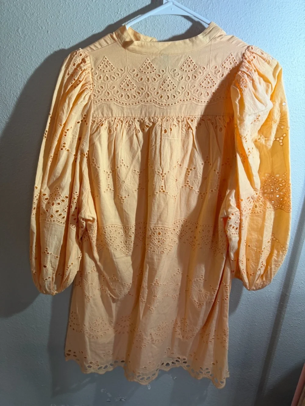 Universal Thread NWT Eyelet Embroidered Mini Dress - Peach/Apricot, Size XS - Picture 2 of 5